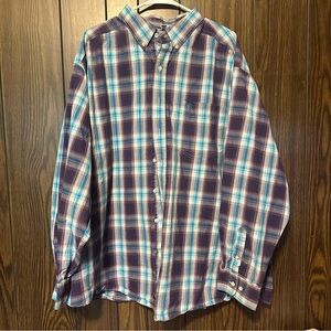 Ariat Men's Plaid Button-Down Shirt in Blue and Purple